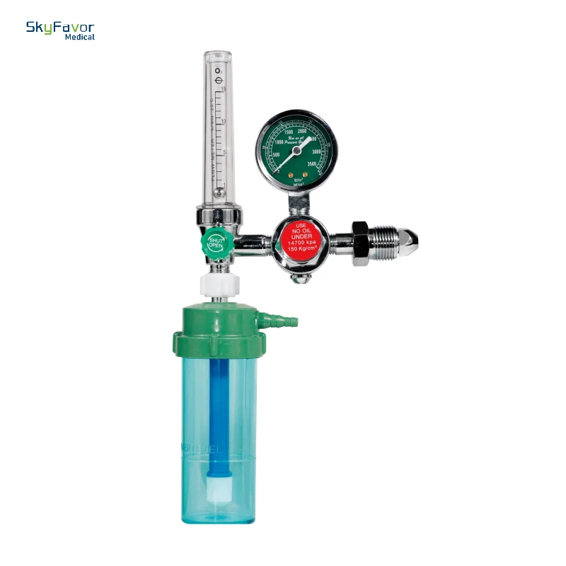 Piston Style  G5/8  Medical Oxygen Cylinder Regulator with humidifier