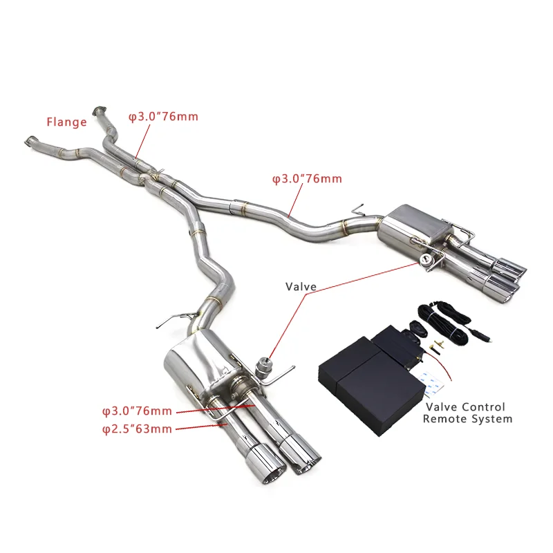 OEM с клапаном 3 дюйма для BMW M5 E60 5 0 л 2003-2010 нержавеющая сталь выхлопная труба глушитель пульт дистанционного управления