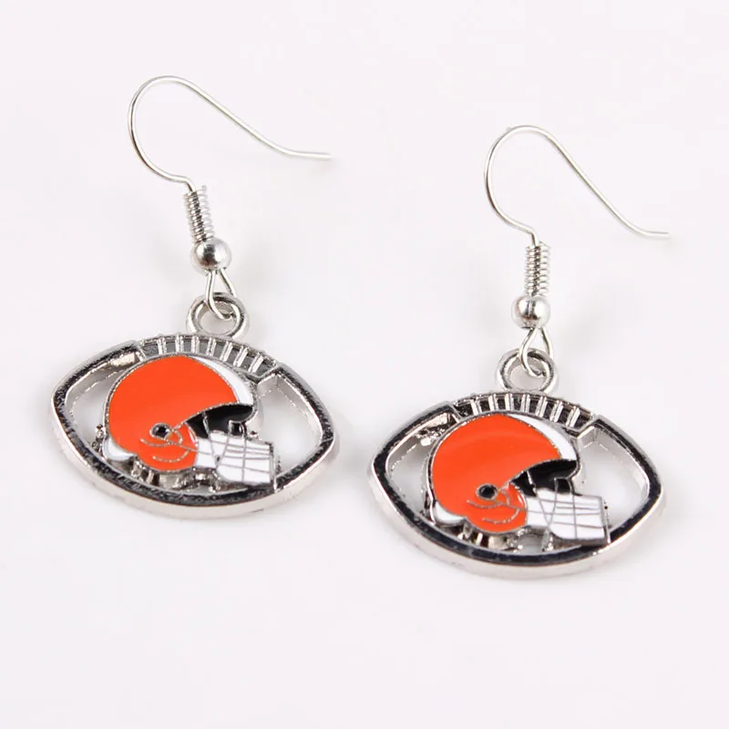 NFL Earrings 32 Team Earrings European American Football Shaped Earrings Chain Lightning Cowboys Chiefs Pirates Steelers