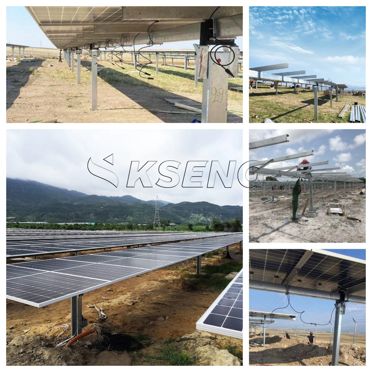 Kseng professional manufacture 1MW One axis solar tracking system single axis solar tracker kit