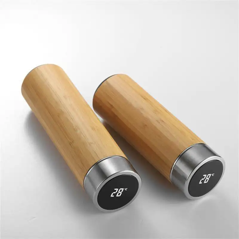 Заводская цена интеллектуальная вакуумная фляжка из нержавеющей стали бутылки для воды с логотипом под заказ бамбуковый термос зимы