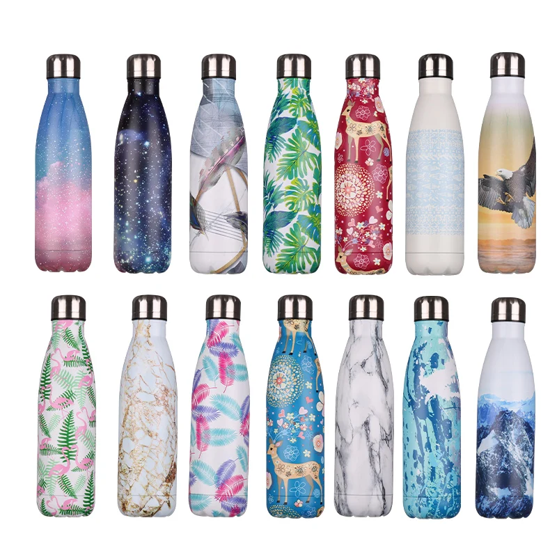 
HEALTH-KIN Double Walled Vacuum Insulated Cola Shape Thermos Flask 500ml Stainless Steel Insulated Water Bottle 