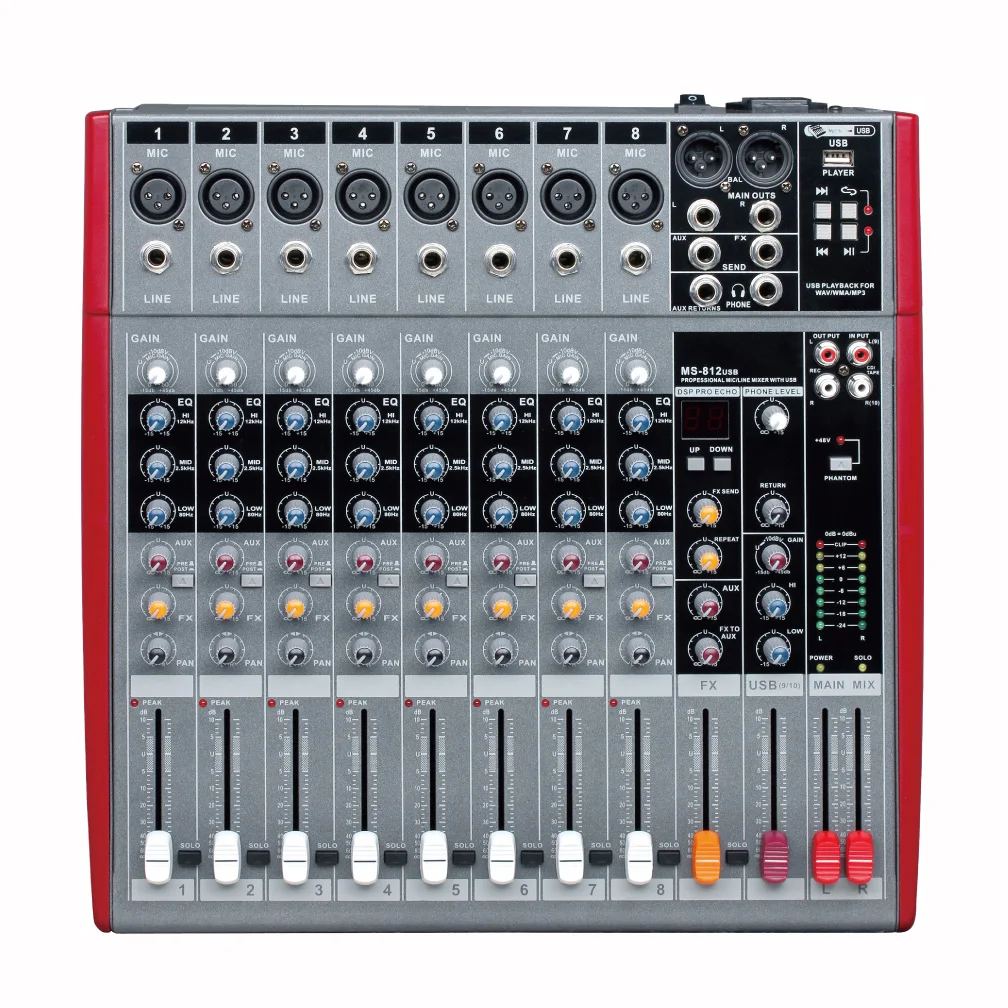 Digital audio mixer usb console professional audio mixing broadcast 4 channel Mixer