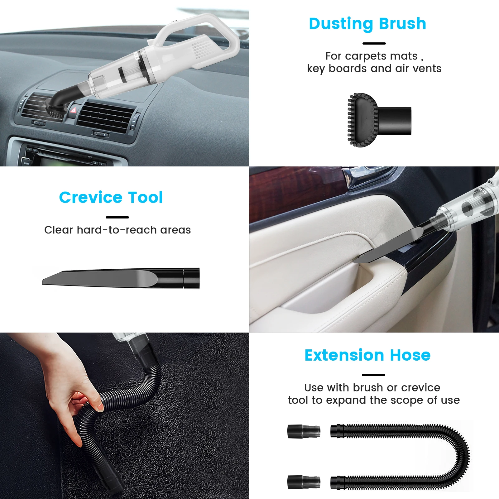 Car Vacuum Cleaner 9000Pa Wireless Vacuum For Car Home  Cleaning Portable Handheld Auto Vacuum Cleaner