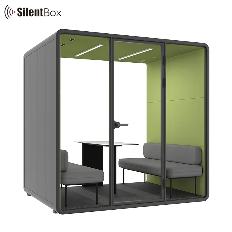 Model large office pods 2-4 person acoustic booth easy assembled and disassembled meeting cabin
