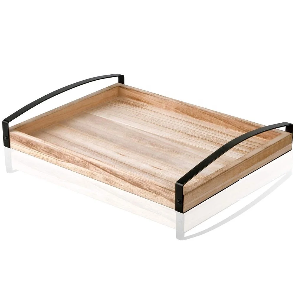 Large Tray Vintage Wooden Food Server for Dinner Parties and Breakfast in Bed Perfect Rustic Gift Decor