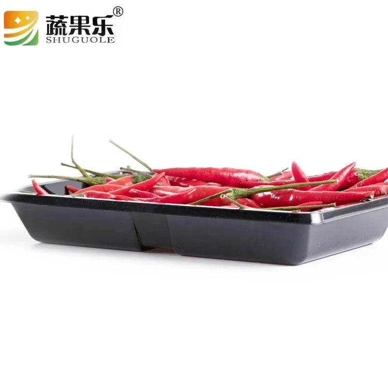 Recycled black base meat display PP tray disposable food grade PET blister MAP plastic packaging meat tray for supermarket