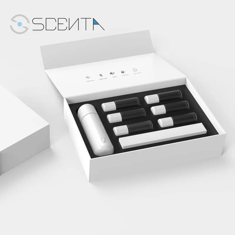 SCENTA Luxury Waterless Mini Electronic Car Sent Diffuser Ultrasonic Wireless Rohs Small USB Fragrance Oil Aroma Diffuser