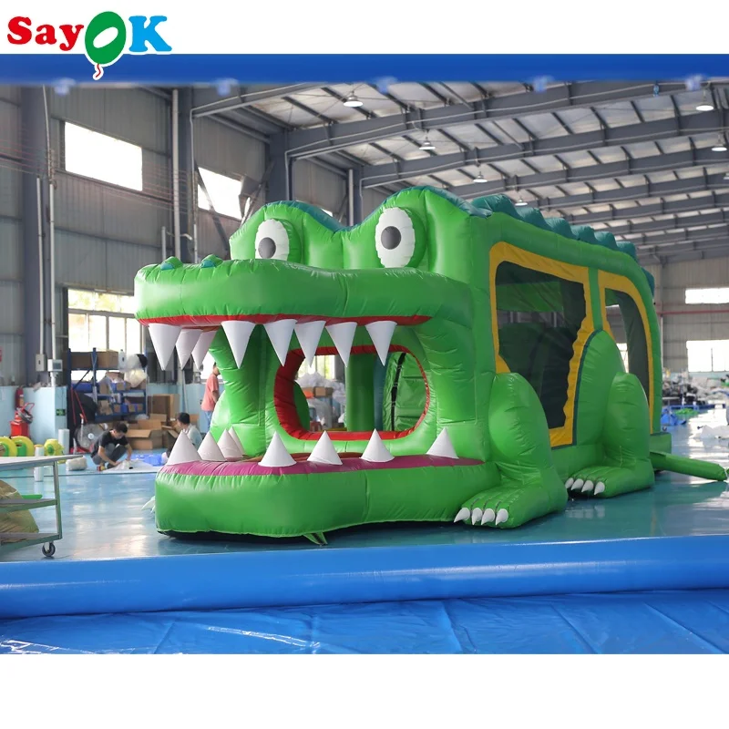 Large Water Slide Swimming Pool Commercial Inflatable Water Slide Jumper Bouncy Inflatable Water Slide with Swimming Pool