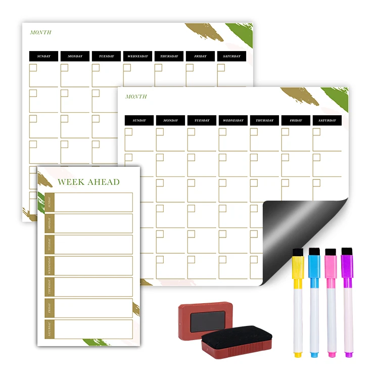 UCI Magnetic Dry Erase Calendar Custom Design Fridge Magnets Removable Magnetic Monthly Planner