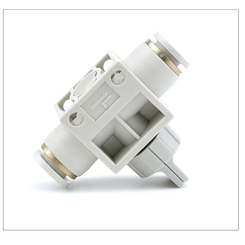 HVFF Plastic Push Quick Air Hose Connector Switch Valve Tube Pipe One Touch Pneumatic Fitting