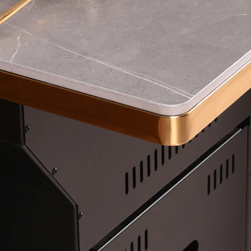 Square Hot Pot Dining Table Restaurant BBQ Table  artificial marble top slate commercial korean bbq grill table