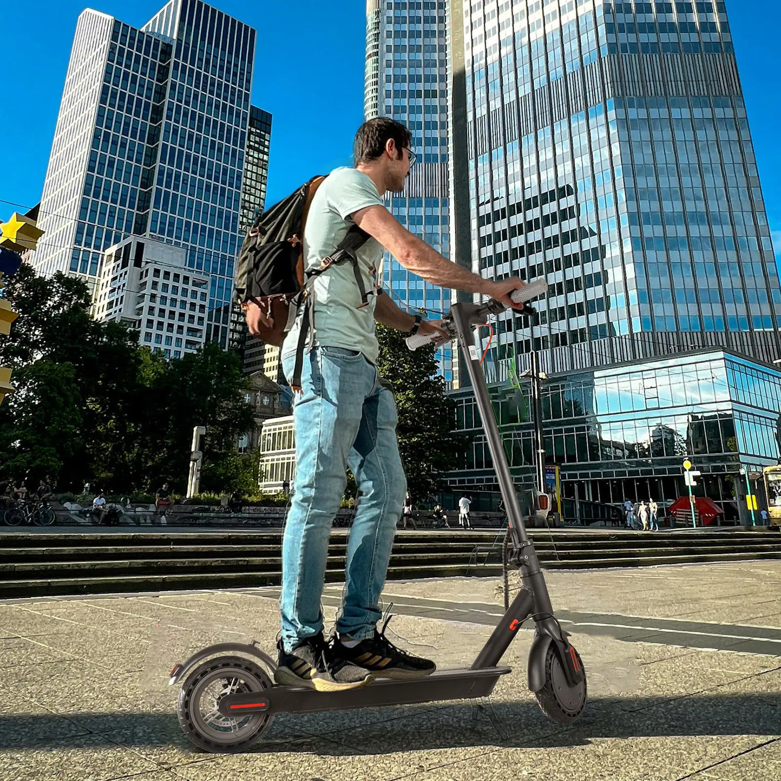 Электрический складной электронный скутер 350W Ebike APP Control Мощный передний тормоз двойная подвеска новая Толстая шина для взрослых макс. 30 км/ч