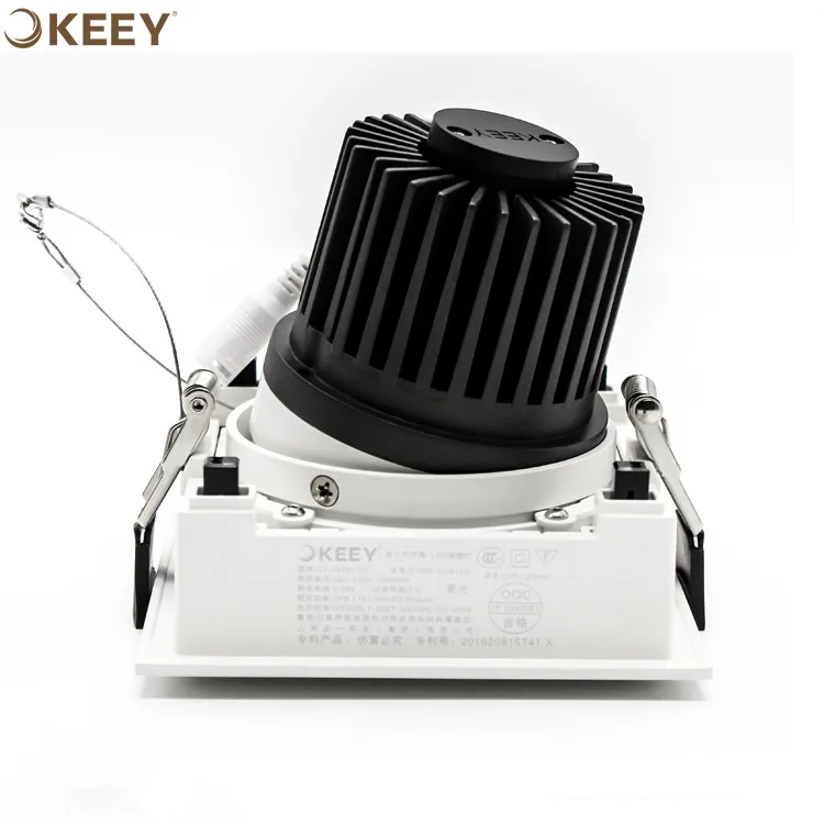 
2020 keey new led grille light premium 15w adjustable led grille lamp fixtures white square led grille downlight GS612 