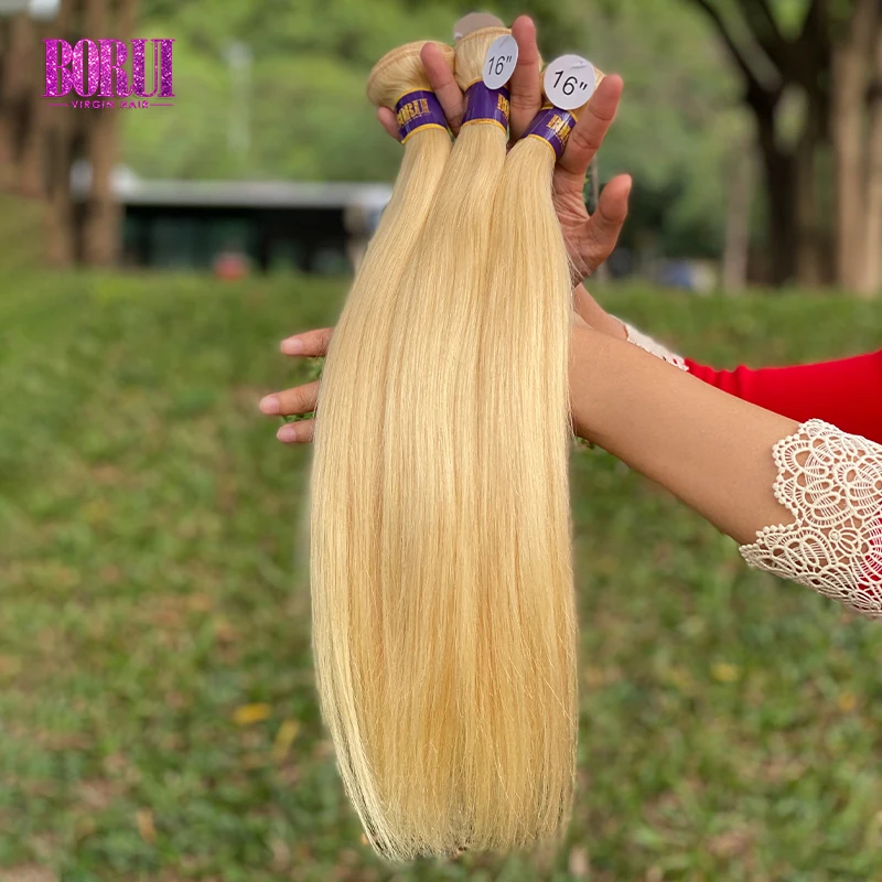 Borui ali grace hair wig brazilian silky straight blonde human hair bundle