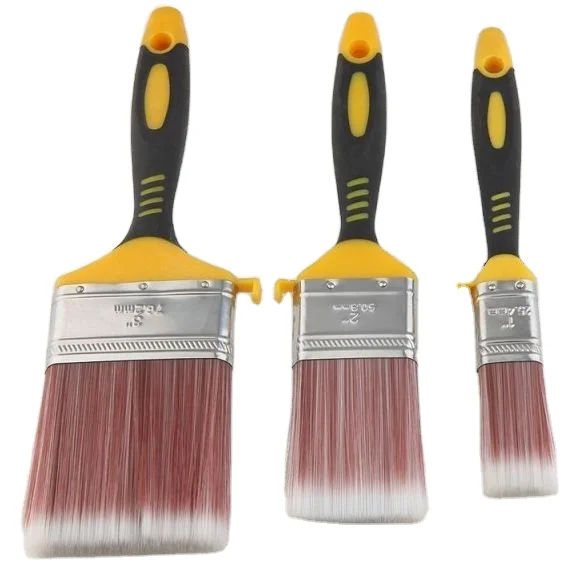 Industrial DIY Grade Various TPR Plastic Rubber Handle Paint Brushes Natural Bristles Wall Polishing Customizable OEM Supported