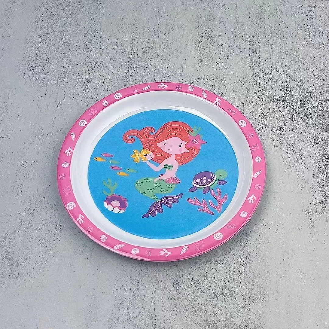 Wholesale  Unbreakable Factory Custom shape kids animal eating melamine plate set