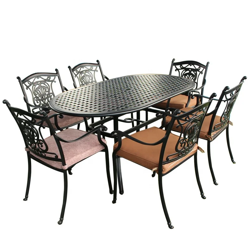 High Quality Outdoor Patio Cast Iron Garden Furniture Table and Chairs Sets Cast Aluminum Garden Furniture