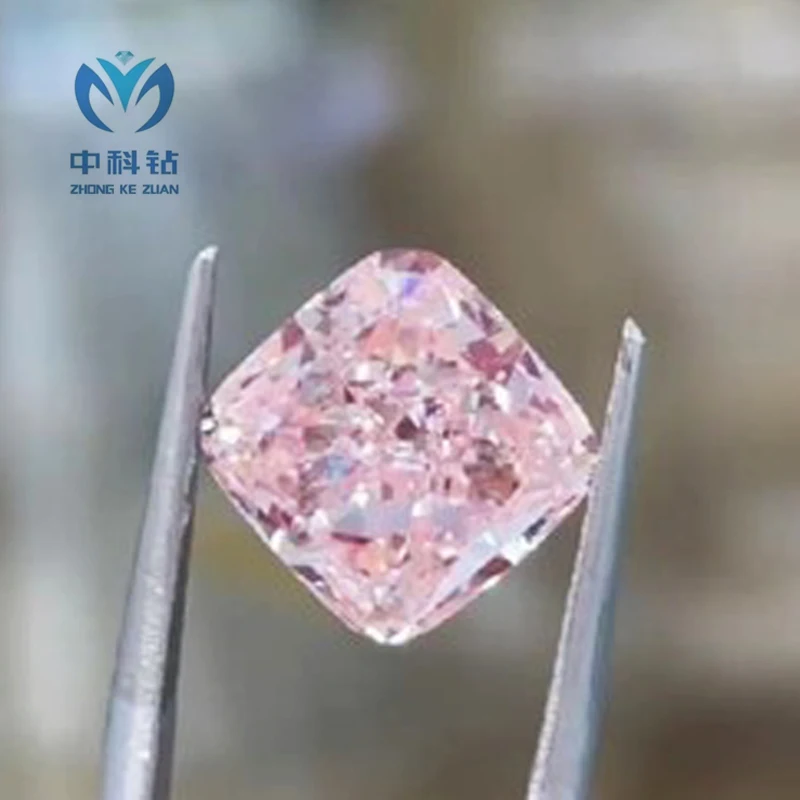 В наличии ювелирные изделия на заказ бриллианты 5.08ct VS Sakura розовая цветная необычная Подушка CVD HPHT лабораторные выращенные