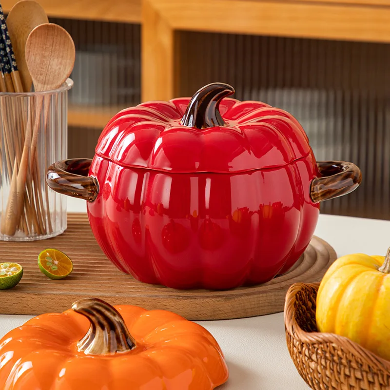 Креативная керамическая суповая миска с крышкой