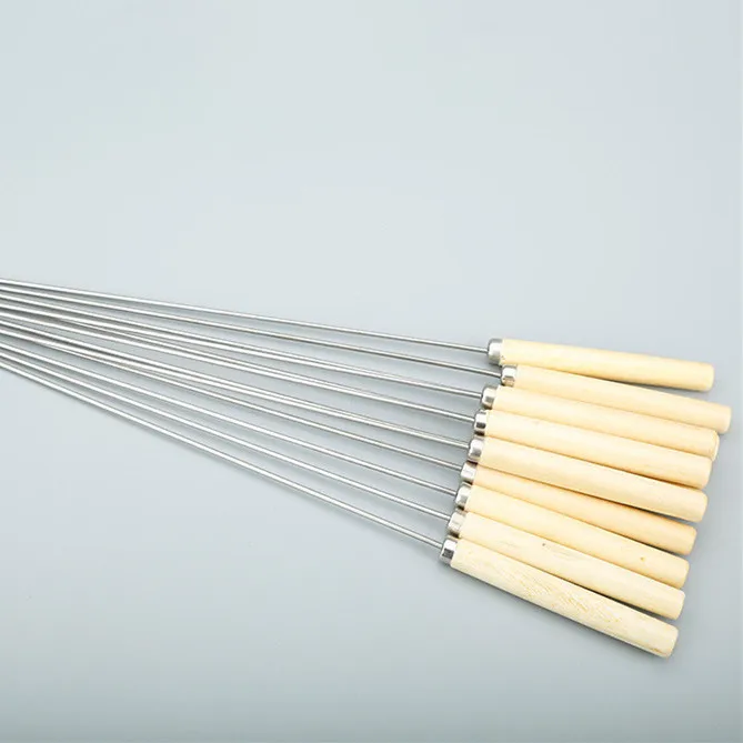 Skewers for Barbecue Reusable Grill Stainless Steel Skewers Shish Kebab BBQ Camping Flat Forks Gadgets Kitchen Accessories Tools