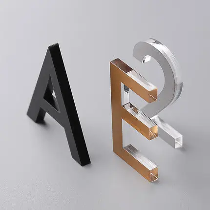 Figure Letters Acrylic Mirror Surface Wall Sticker 3D Silver Gold Paint Festival Party Decoration Diy Art Wall Stickers
