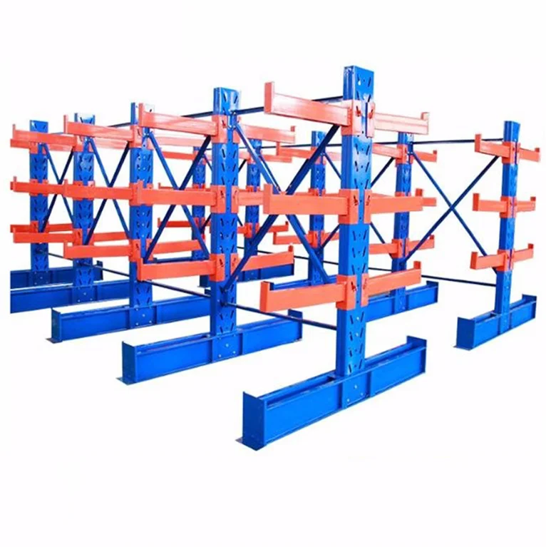 Warehouse Storage Cantilever Rack Plywood Heavy Duty Cantilever Racking Double Side Based Metal Cantilever Rack