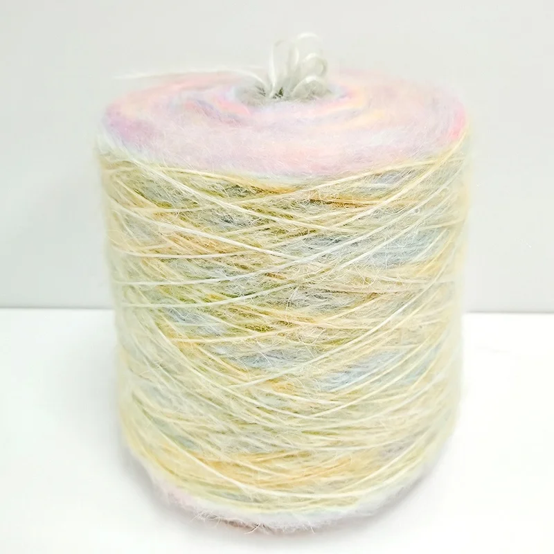 
2021 New Goods Gradient Color Yarn cone Hand Knitting Scarf Acrylic Polyester Nylon Wool Blended Yarn 