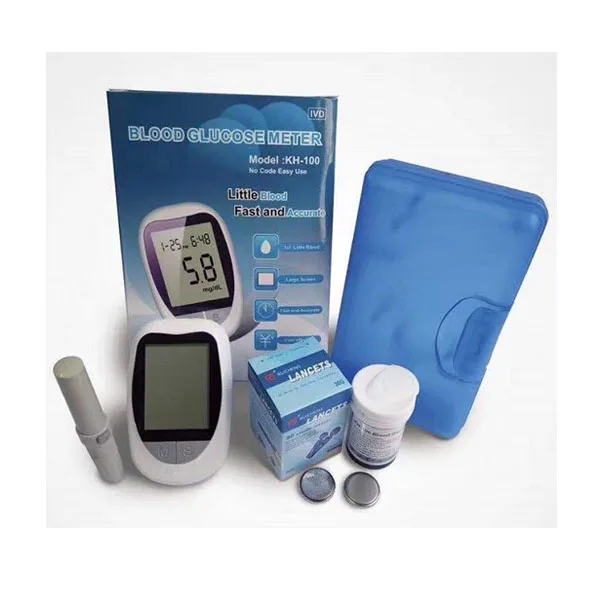 Personal Care LCD Display Blood Glucose Meter Set Blood Glucose Monitor with Single Test Strip Blood Taking Needle