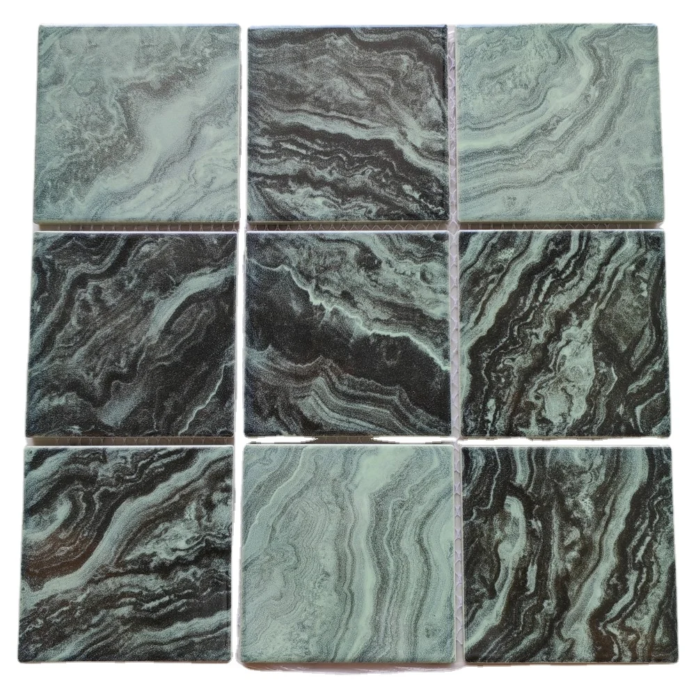 Bali Sukabumi Ceramic tile for swimming pool mosaics green porcelain bathroom shower tiles 97x97mm