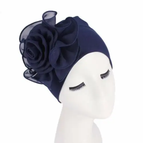 
Women Lady Hair Loss Head Scarf Turban Hat Big Flower Muslim Cancer Chemo Hat Cover Winter Warm 