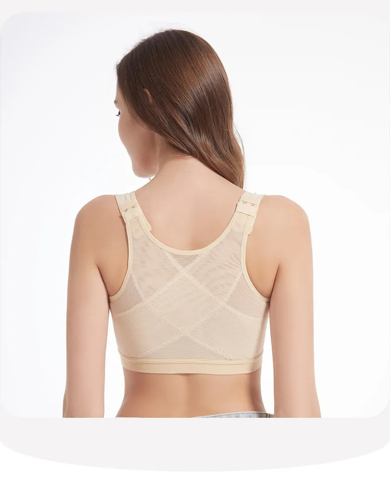 Front Buckle Closed Wirefree Postoperative Recovery Support Compression Medical Women Mastectomy Breasts Cancer Bra With Pocket