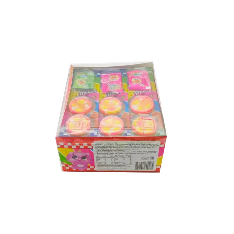 Factory Wholesale Pizza Gummy Candy with Popping Candy for Kids