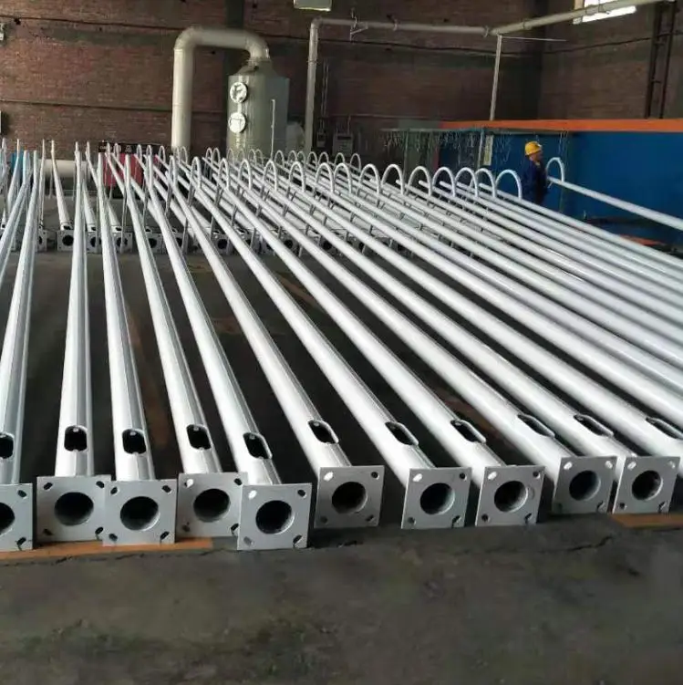 4m 6m 5m 7m 8m 9m 10m hot dip galvanized steel street pole single arm/double arm steel street pole for light China manufacture