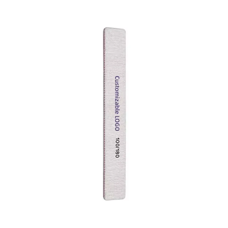 Professional Custom Printed Logo Double Side Disposable Rectangle Nail File 80/100/180 Grit Japan Sandpaper Nail File