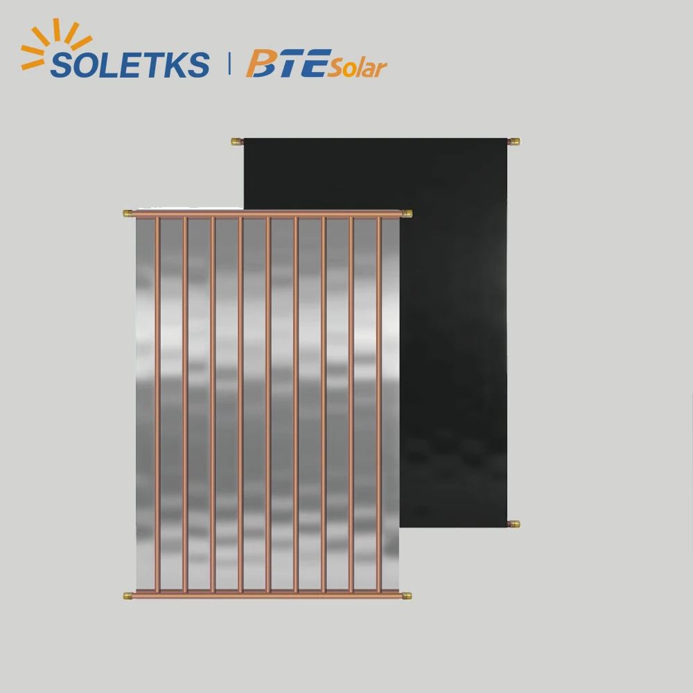 Soletks 2024 Hot sale evacuated flat plate solar collector prices Laser Welding tinox copper solar absorber plate