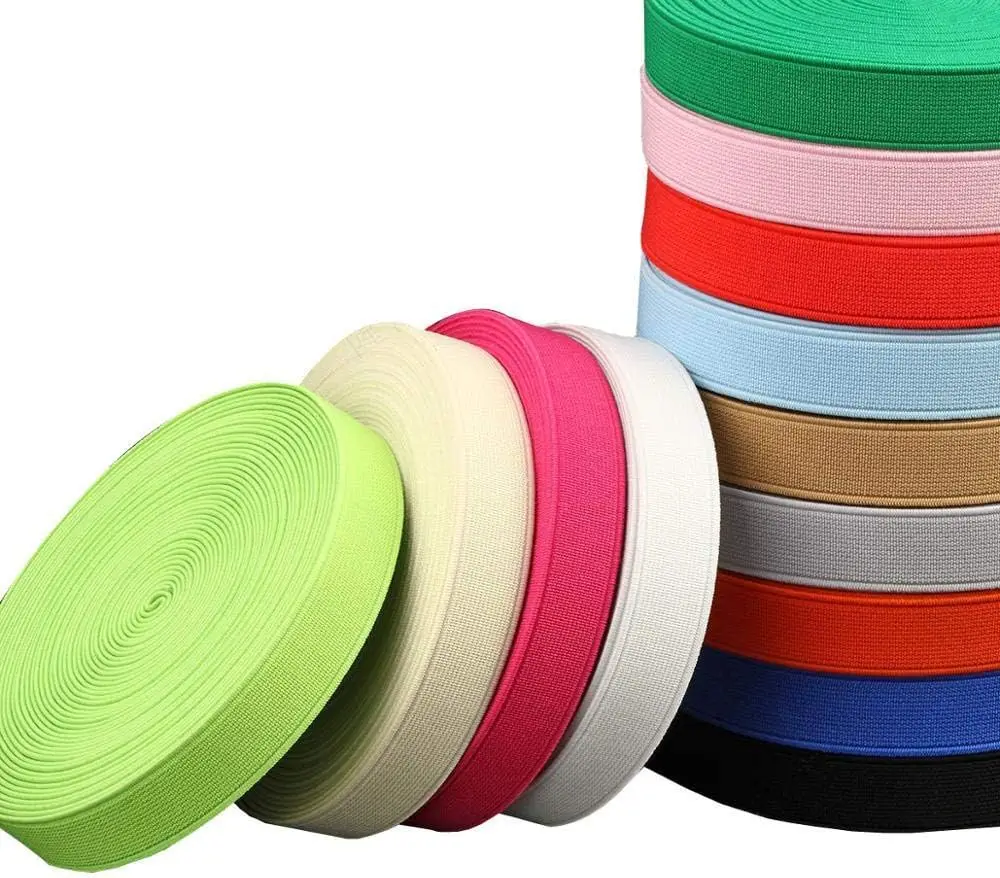 20mm-50mm Wide Knit Elastic Spool Heavy Stretch High Elasticity Band Polyester/Nylon Woven Elastic Webbing Tape