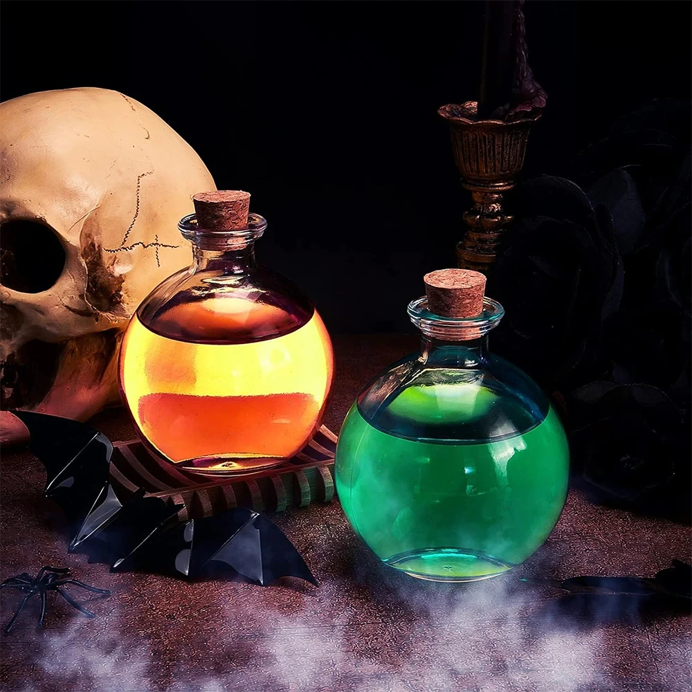 6oz 8.5oz Clear Spherical Potion Bottles Round Glass Bottles Clear Potion Jars  for Large Decorative Bottles Vases