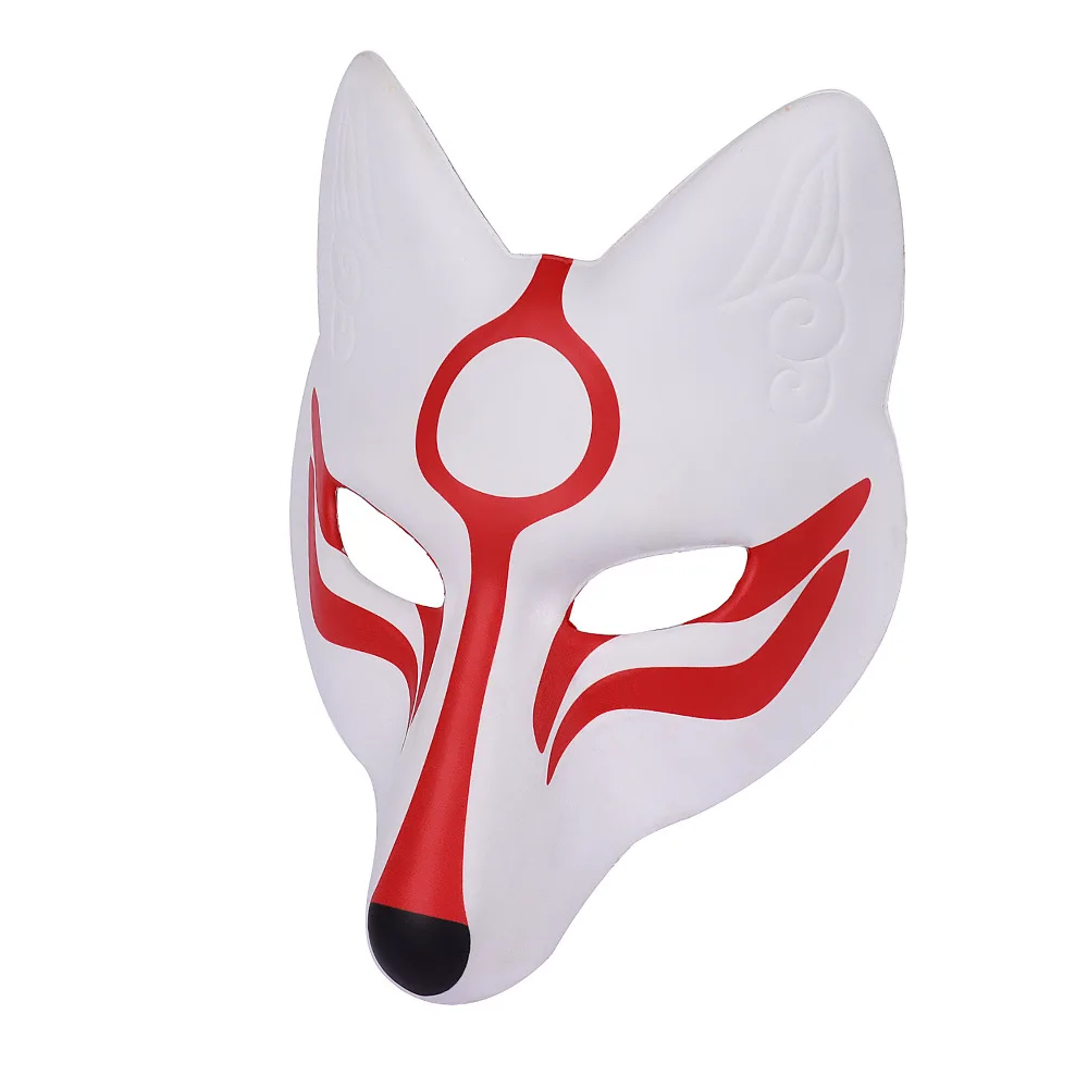 Cosplay Japanese Anime Fox Girl Image Masquerade Props Supplies Eva White Fox Pu Leather material Mask Party Mask