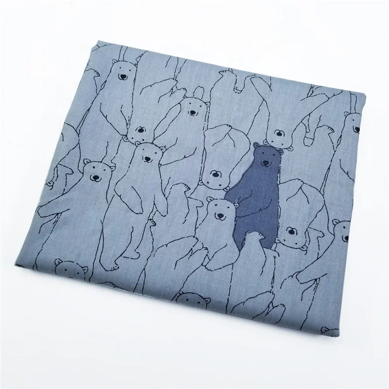 
Cute Bear Cloth 100 Cotton Twill Cartoon Print Woven Fabric for Sewing Kid Supplies 