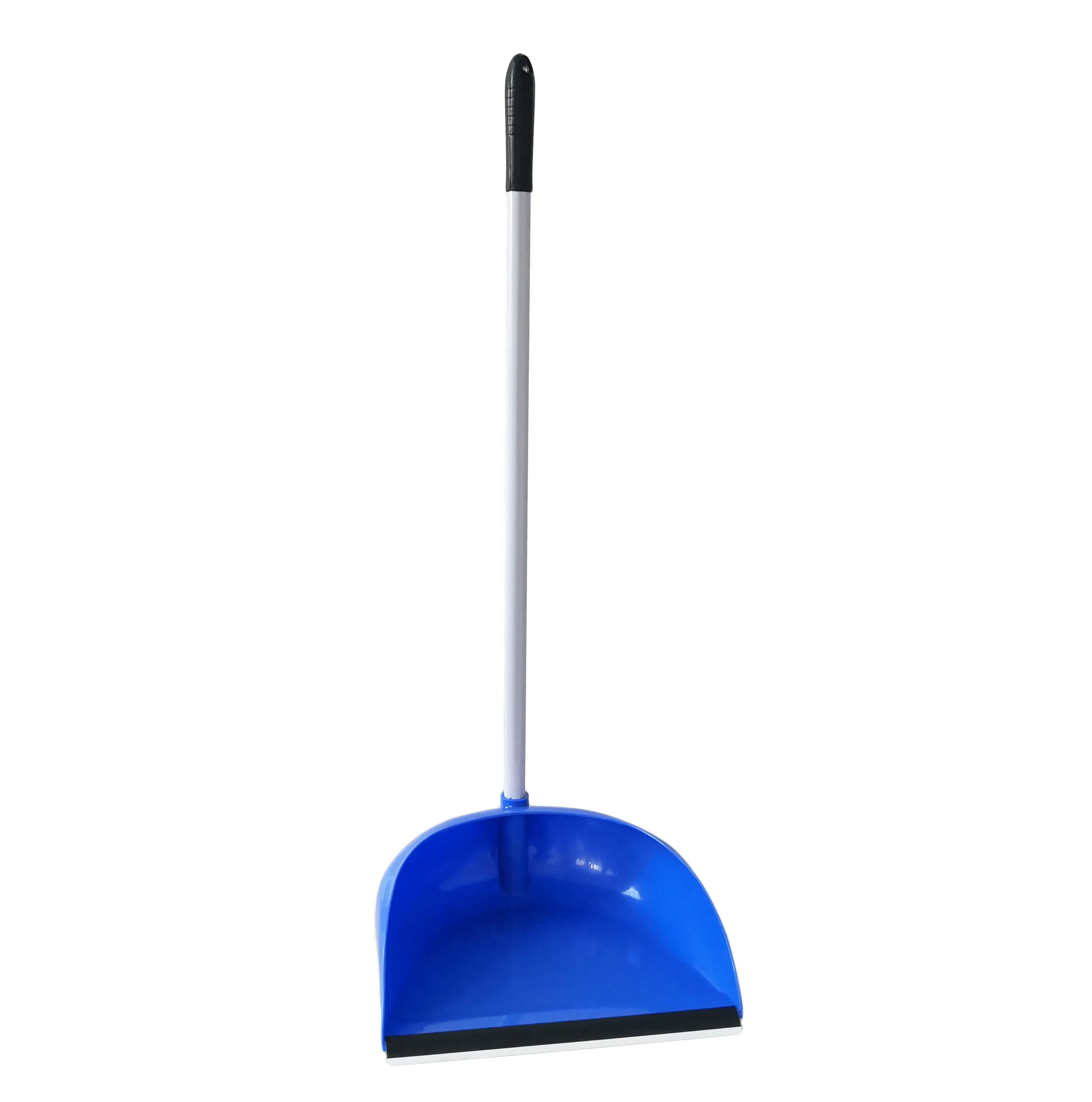 blue and green color long metal handle  plastic dustpan, household plastic shovel,upright pala
