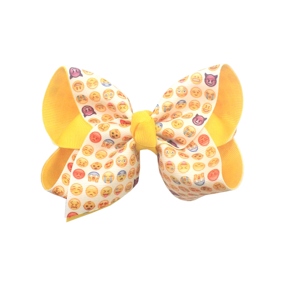 Large size handmade rainbow colors hair bows sequin leather ribbon  with alligator hair clip