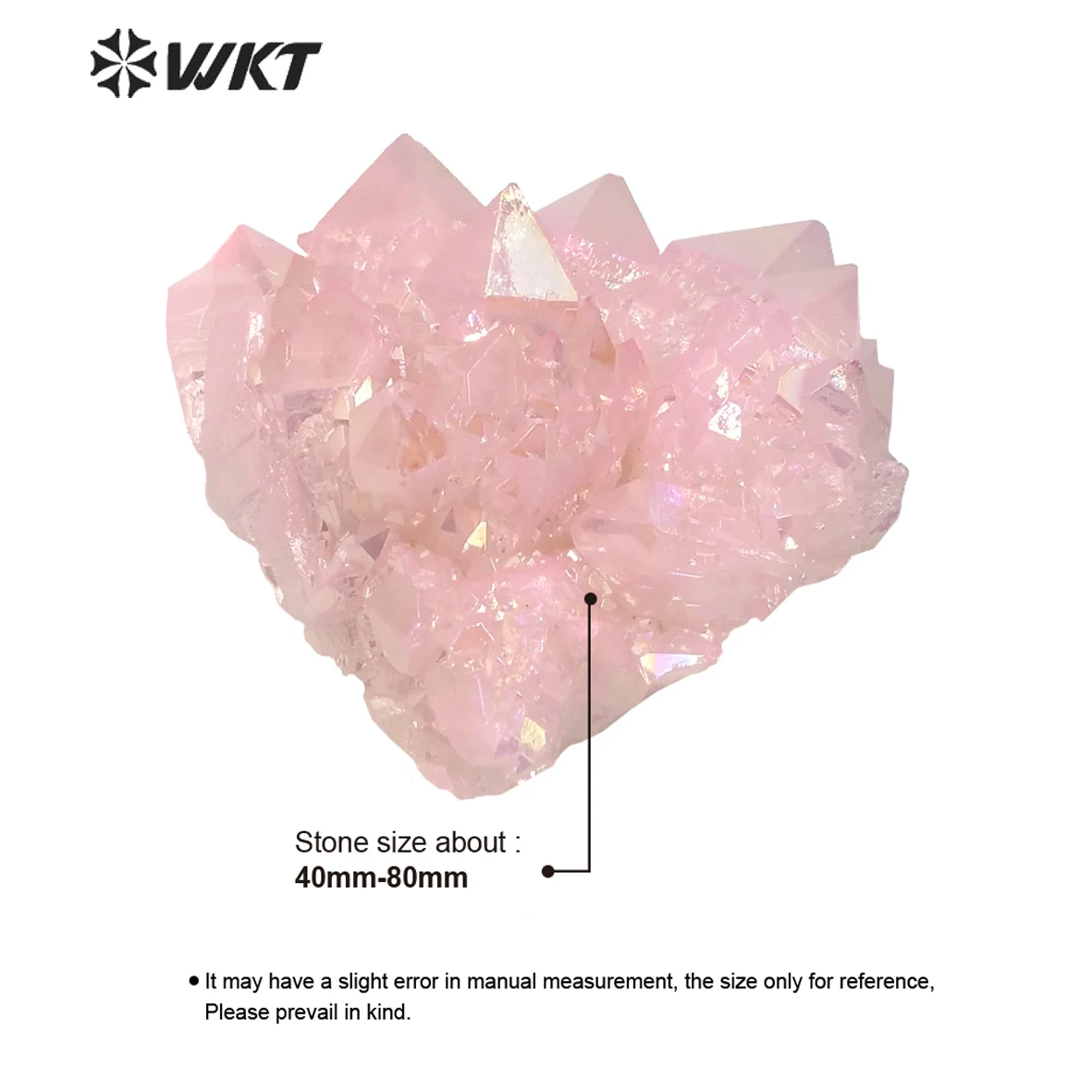 WT-G117 Exclusive rough aura quartz natural pink cluster quartz stone with electroplated sell by Kilogramme Natural loose gems