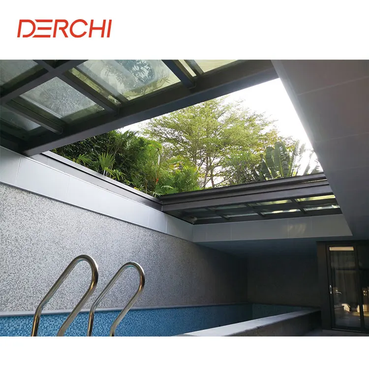 Luxury Rainproof motorized electric roof sliding open retractable skylight systems