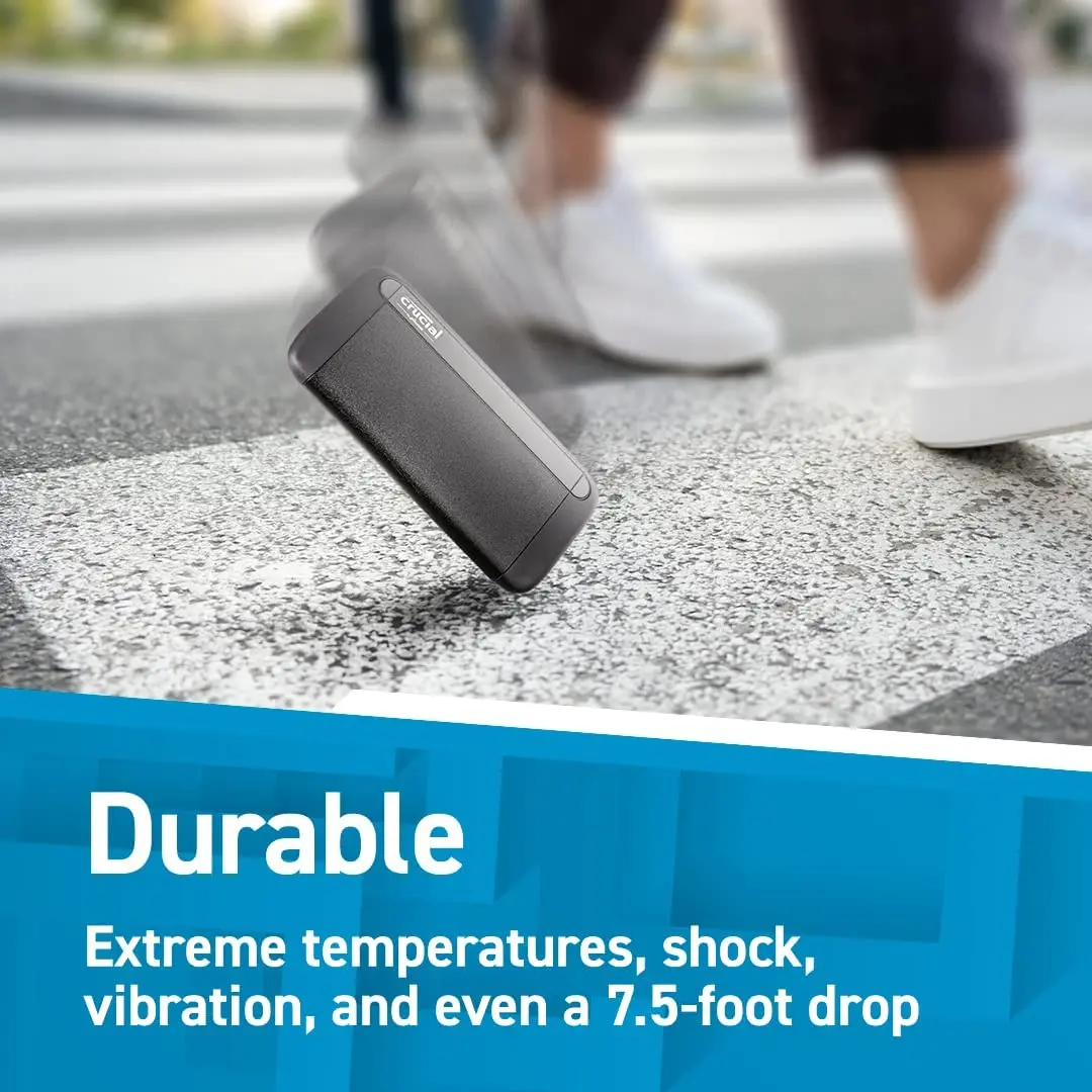Original Crucial X8 Portable SSD 1TB Hard Drive 2TB 4TB External Solid State Disk Up to 1050MB/s USB 3.2 Type-C Metal Hard Disk