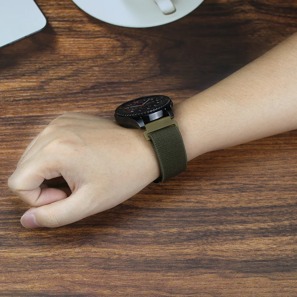 Смарт-часы 20 мм 22 регулируемый нейлоновый ремешок для Samsung Galaxy Watch 4 5 6 Pro 40/44 Garmin / Huawei