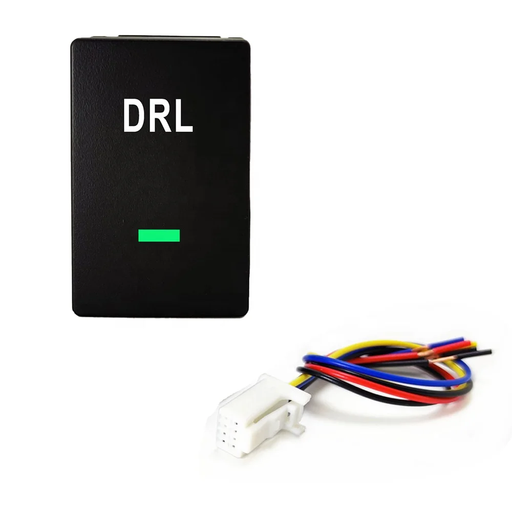 Electric control 5 wires harness engrave logo Car DRL LED push button led light bar switch for Honda Civic Accord CRV dash board