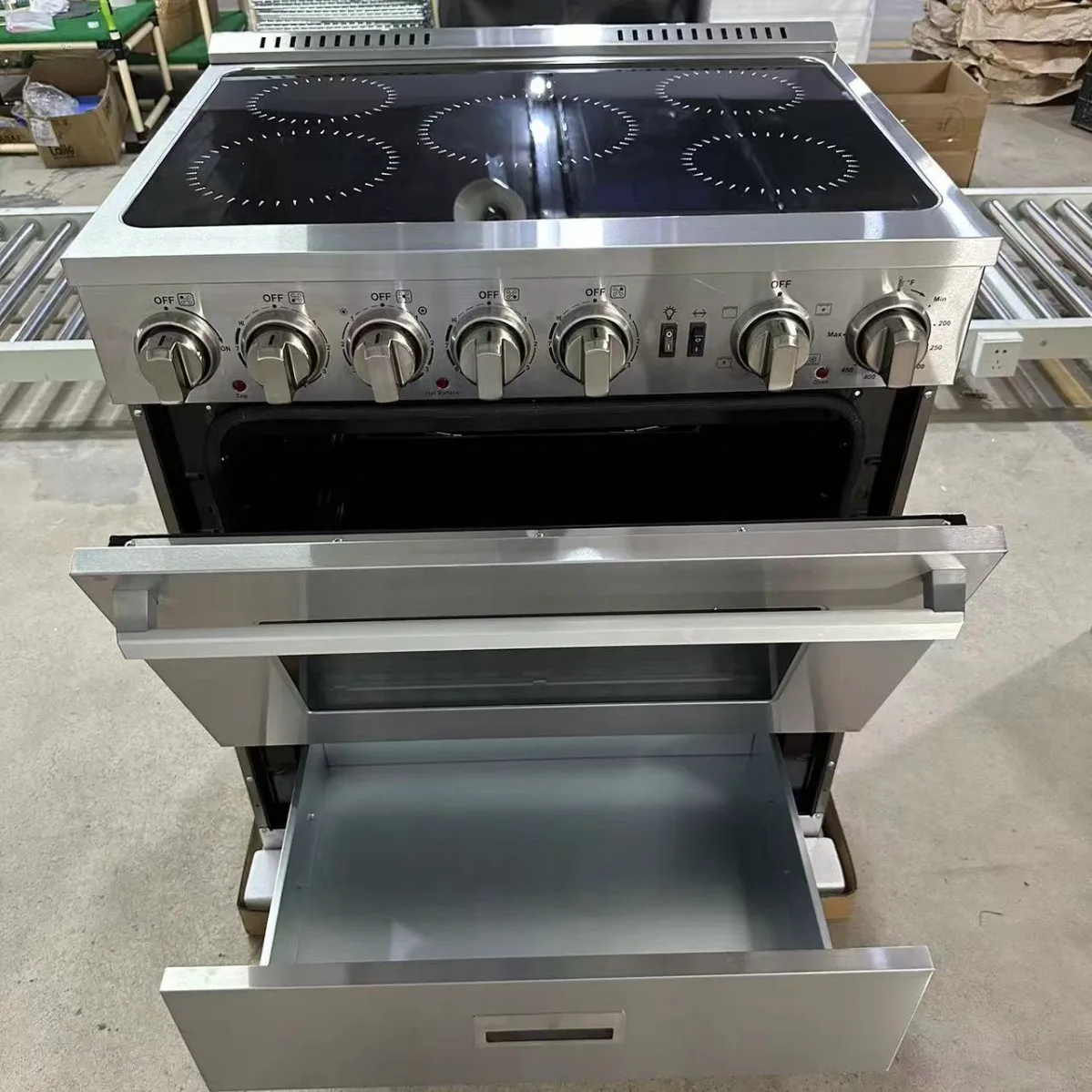 760mm Length 5hob 30inch Multi-functional Electric Ceramic One-piece Vertical Flat Induction Cooker With Oven