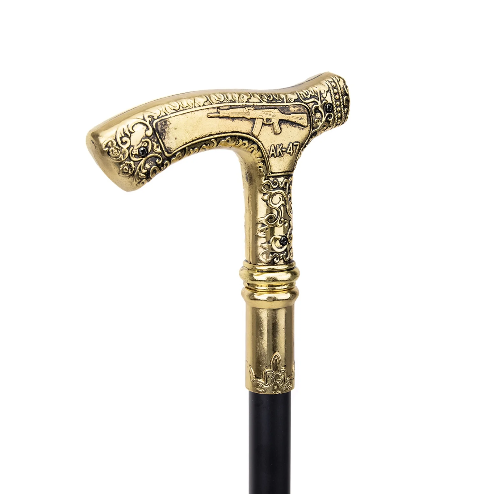 AK 47 Luxury Walking Stick with Hidden Plate Self Defense Fashion Cane Plate Cosplay Crosier Stick 90cm