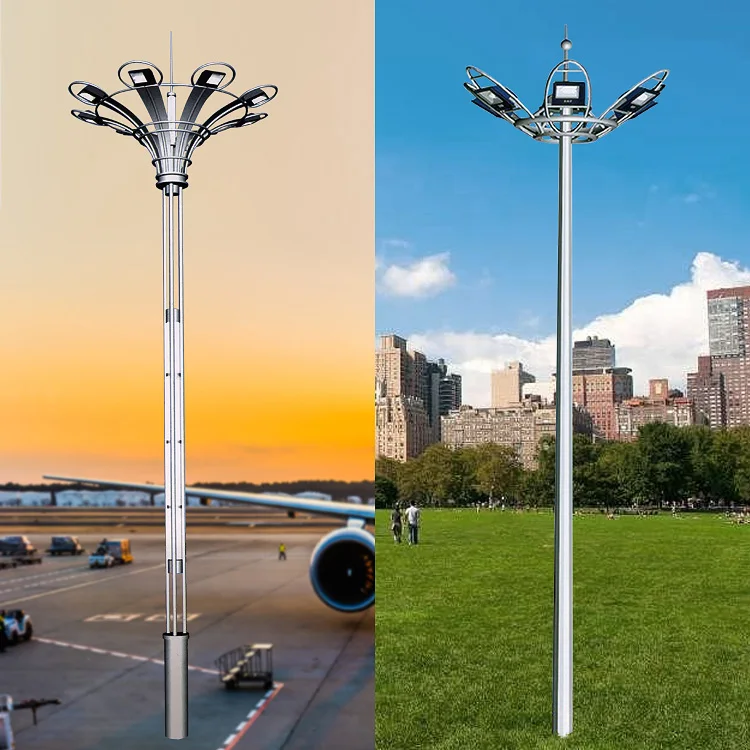 High Quality Customized Outdoor 15m 20m 30m 40m high mast light pole
